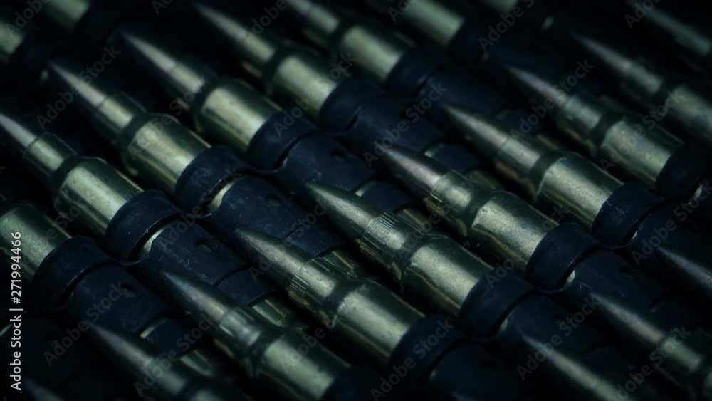 Passing Rows Of Rifle Ammo Passing Rows Of Rifle Ammo