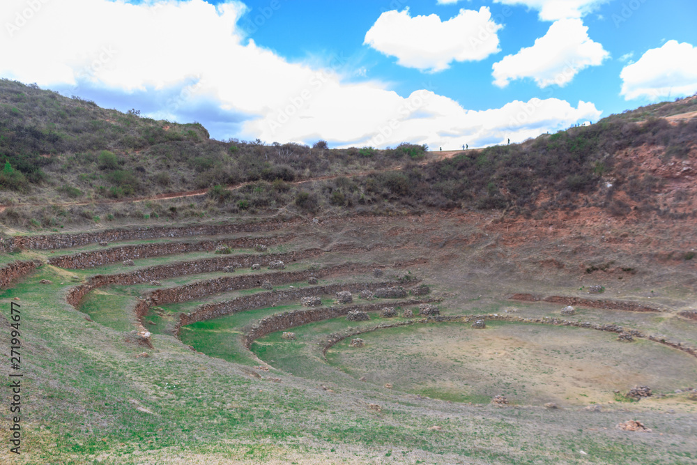 archaeological complex in Moray in the sacred valley, peru