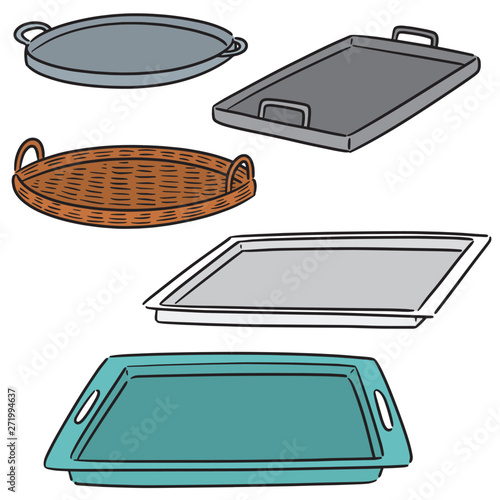 vector set of tray