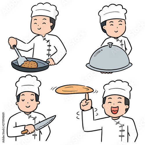 vector set of chef
