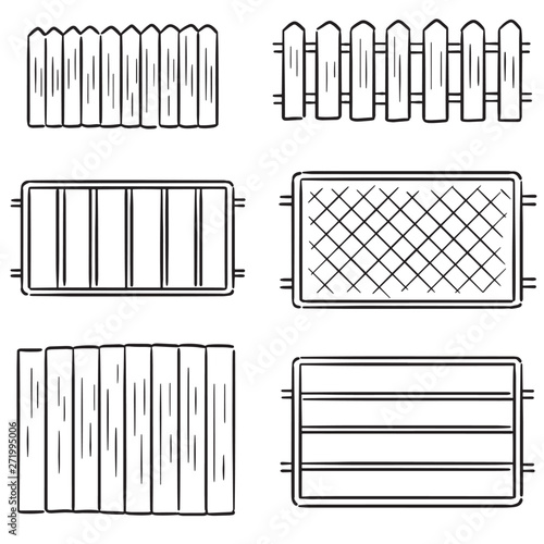 vector set of fence