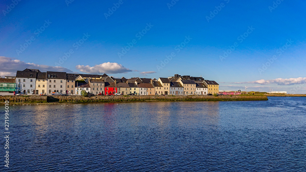 The colorful houses of Galway Claddagh in Ireland