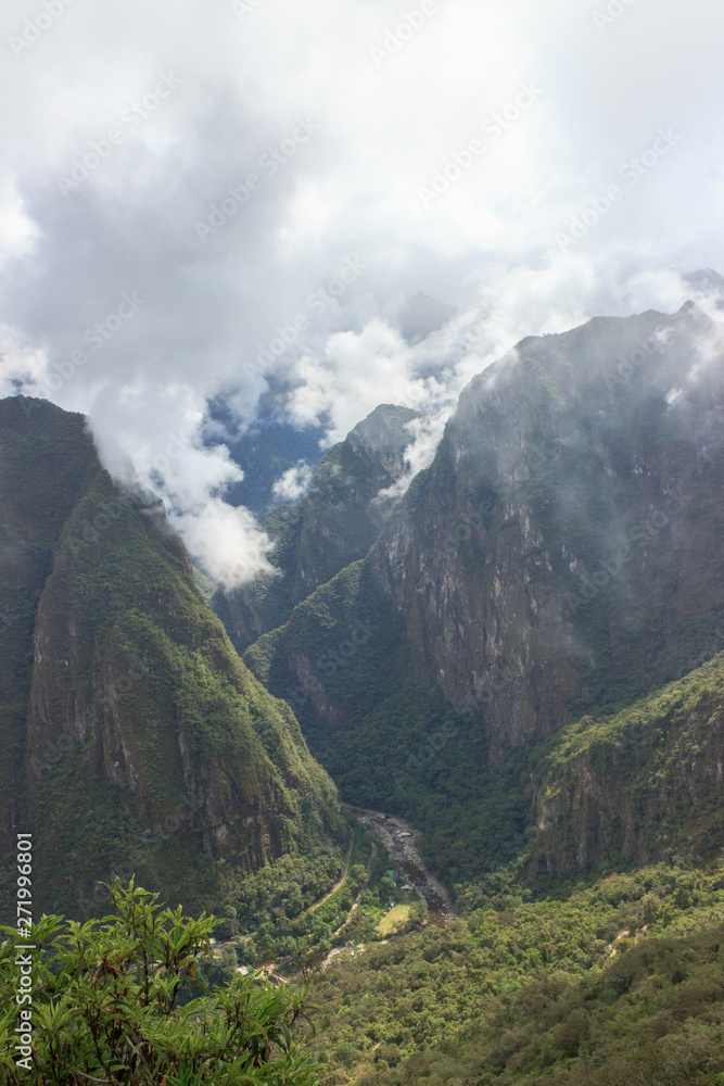 fog over machu picchu inca ruins in peru fog over machu picchu inca ruins in peru