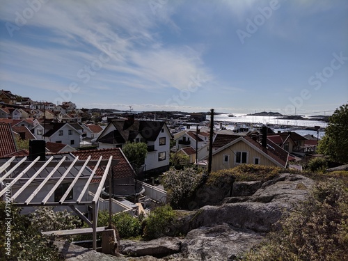 view of a ocean island town