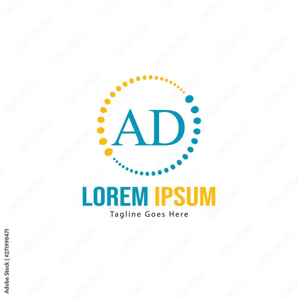 AD Letter Logo Design. Creative Modern AD Letters Icon Illustration AD Letter Logo Design. Creative Modern AD Letters Icon Illustration