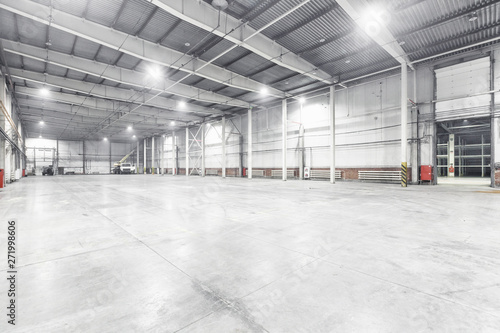 Interior of empty warehouse.