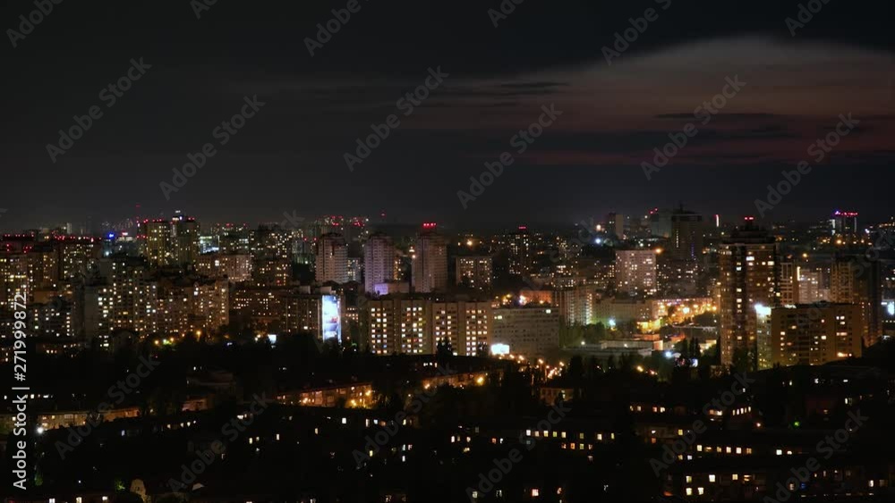 Time Lapse of Kiev city at night, Ukraine. Panorama. Time Lapse of Kiev city at night, Ukraine. Panorama.