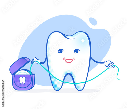 Vector illustration of cartoon tooth character