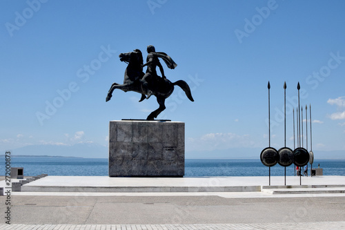 Statue of Great Alexander on a port of Thessaloniki