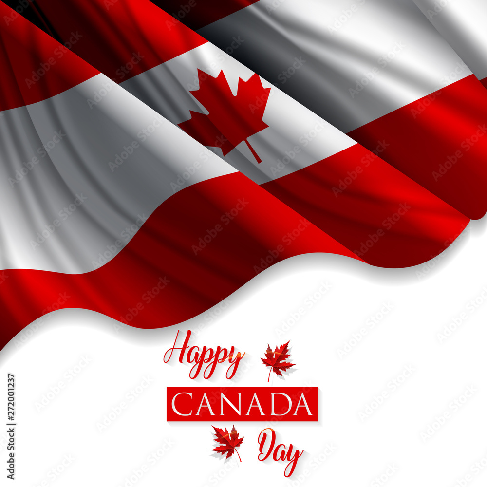 Celebrate banner of the national day of Canada. Happy independence day card of Canada. Happy Canada day greeting card poster.