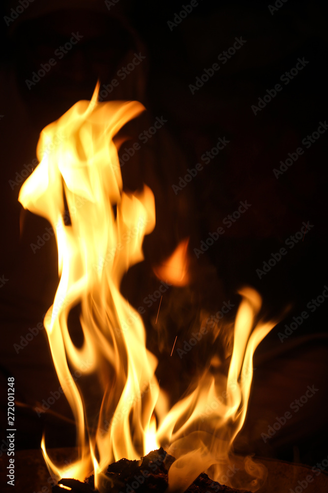 holy fire on black background, Indian Culture holy fire on black background, Indian Culture