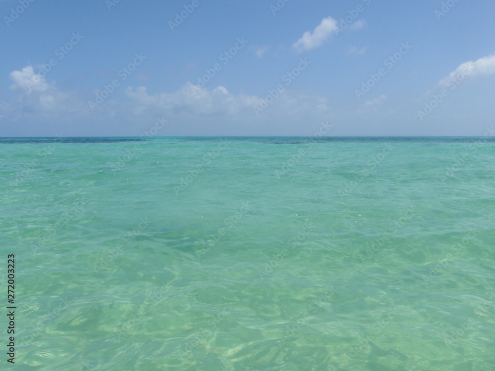 Cozumel island in Quintana Roo, Mexico. Blue turquoise Caribbean sea. 