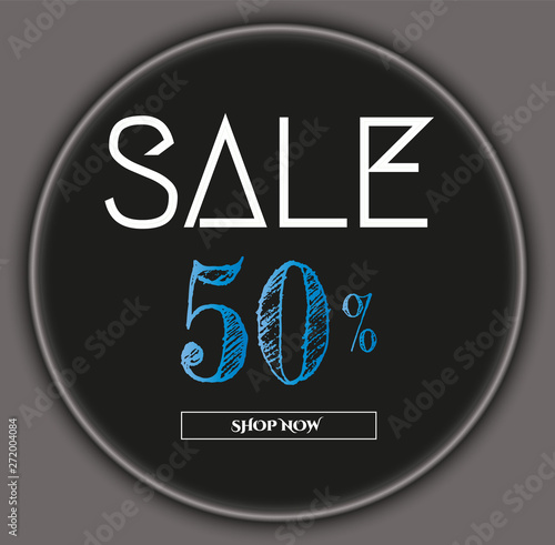 a special design for fifty percent discount, it is an elegant vector about fifty percent off.