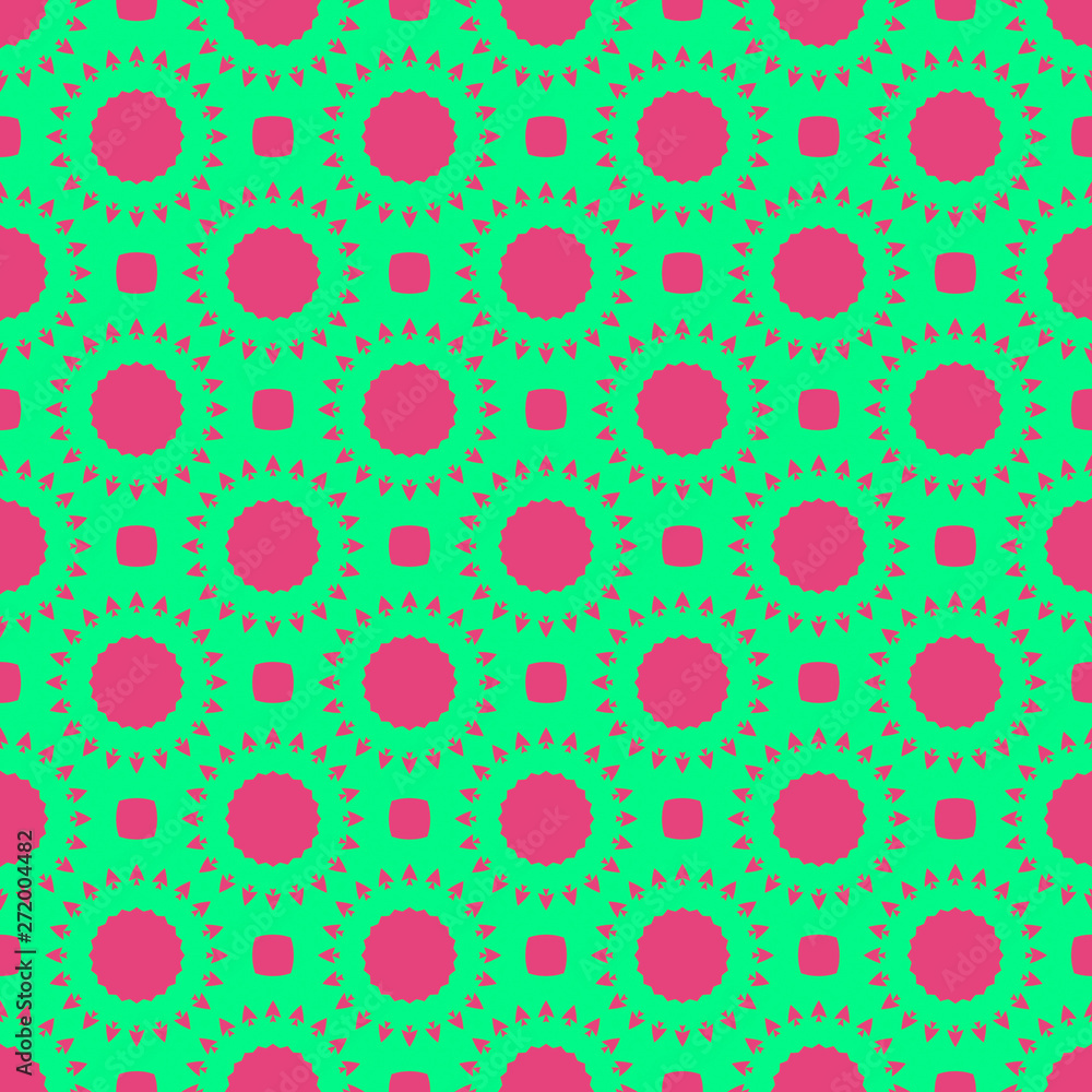 Pink and green floral beauty flat pattern Pink and green floral beauty flat pattern