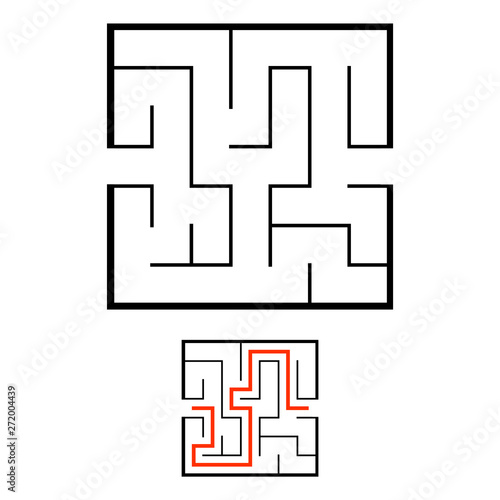 Abstact labyrinth. Educational game for kids. Puzzle for children. Maze conundrum. Find the right path. Vector illustration.