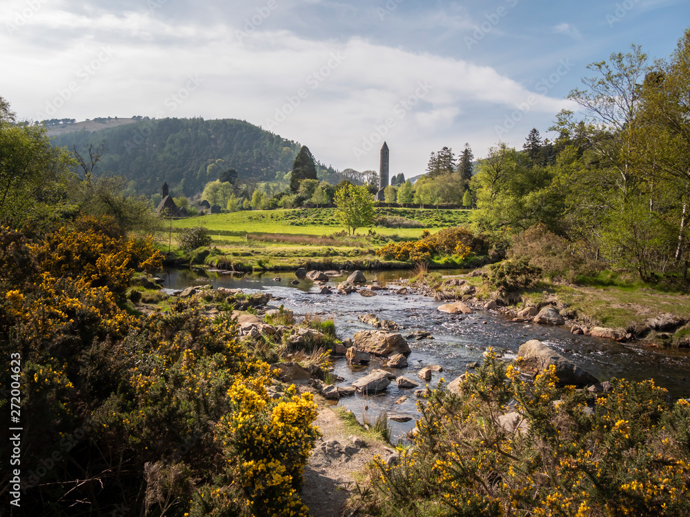 Ancient monasty in Glendalough Wicklow Mountains of Ireland - travel photography