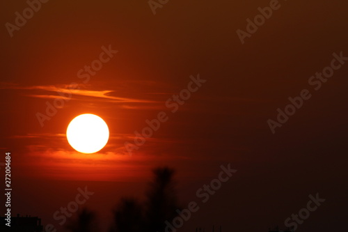 sunset in red