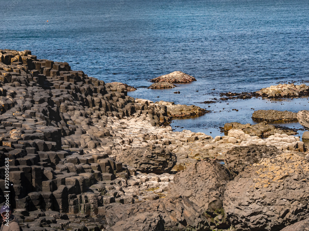 The typical rock formations of Giants Causeway in Northern Ireland - travel photography