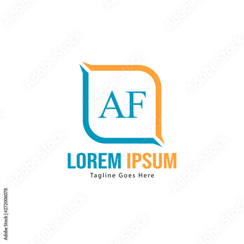 AF Letter Logo Design. Creative Modern AF Letters Icon Illustration