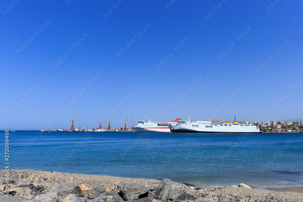Photo from docked cruiser ship in main port of Heraklion.