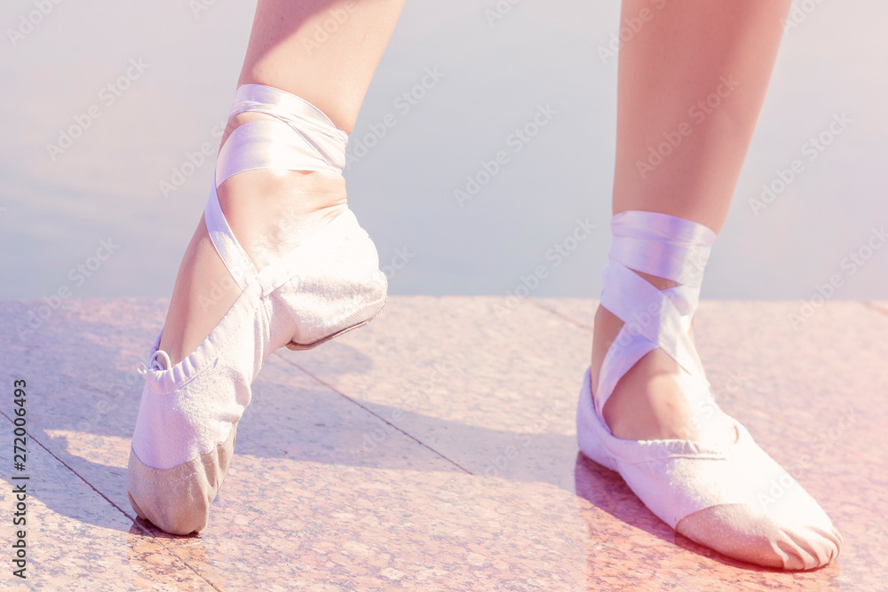 ballet shoes white for dancing shod on their feet dancer girls
