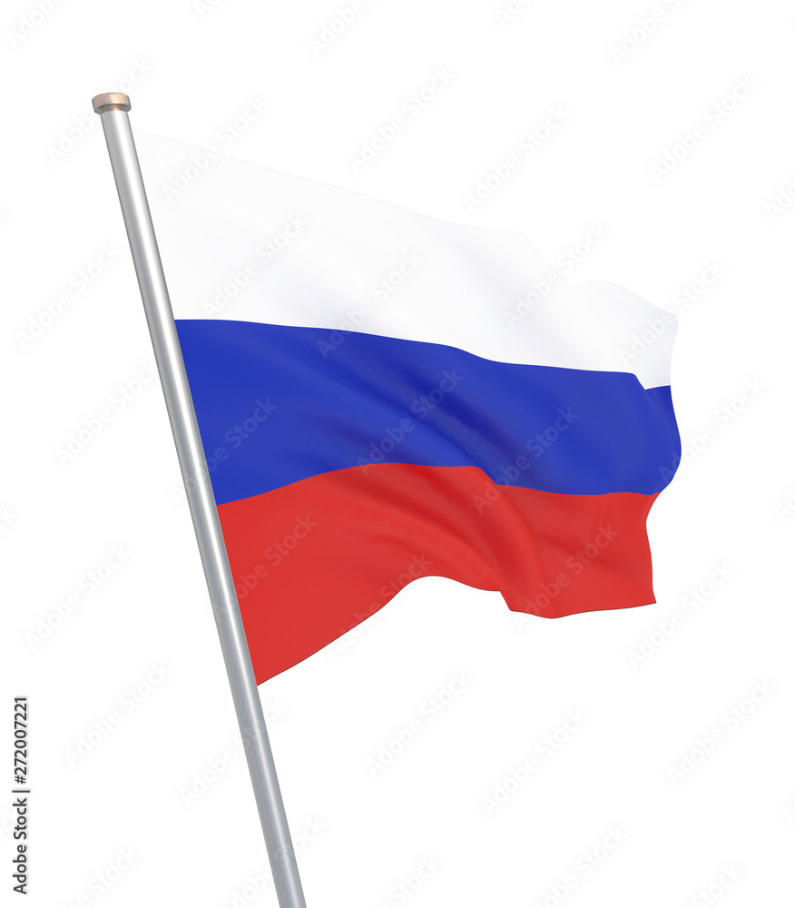 Waving colorful national flag of russia. Background texture. 3d rendering, wave. - Illustration Waving colorful national flag of russia. Background texture. 3d rendering, wave. - Illustration