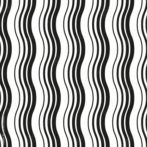 Black and white seamless pattern. Wave.