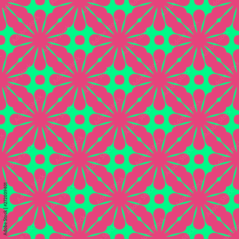 Pink and green retro pattern with geometric form Pink and green retro pattern with geometric form
