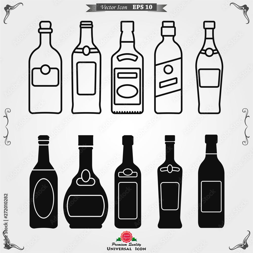 Bottle vector icon, for mobile and web design. Drink Bottle vector graphics Bottle vector icon, for mobile and web design. Drink Bottle vector graphics