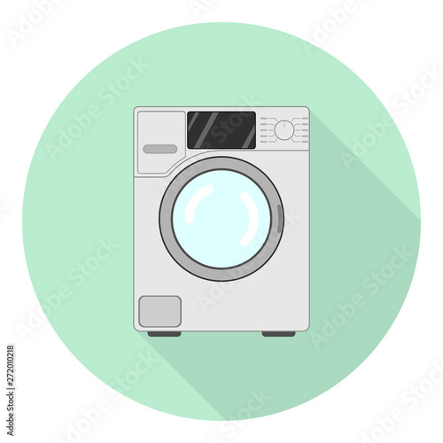 side-loading washing machine flat icon with shadow