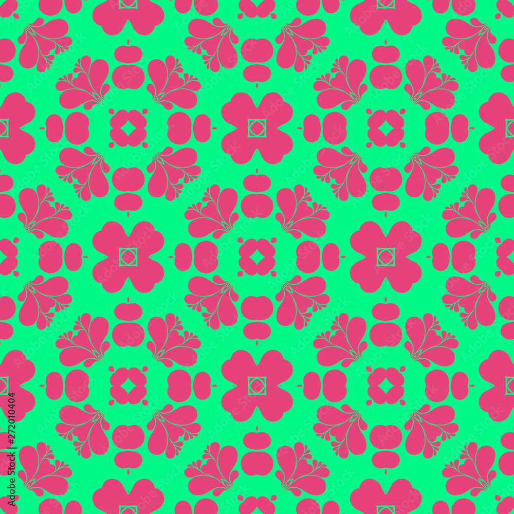 Floral beauty pattern with abstract geometric form