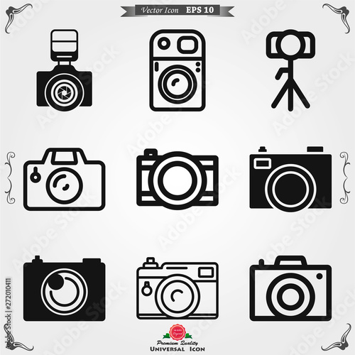 Wallpaper Mural Camera Icon in flat style isolated on background Torontodigital.ca