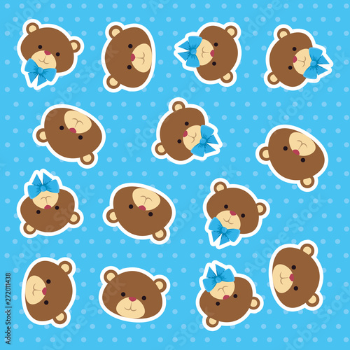 cutte little bears teddies with bowtie pattern