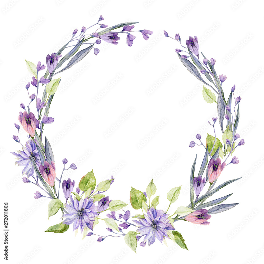 violet clematis bouquet botanical flowers