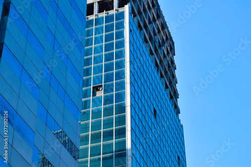 modern glass and steel office buildings low angle view at Jakarta  Indonesia