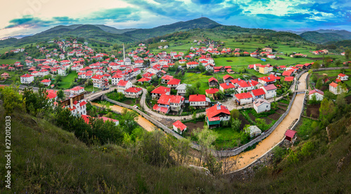 aerial view of a village yeşilce 