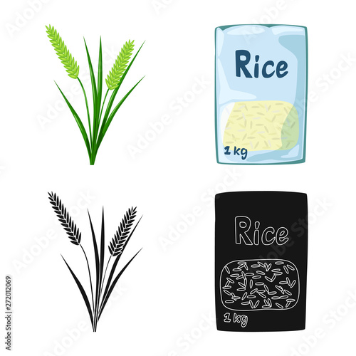 Isolated object of crop and ecological icon. Collection of crop and cooking stock symbol for web.