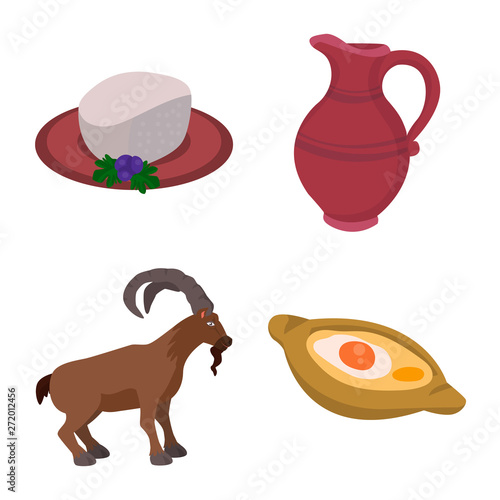 Vector illustration of Caucasus and traditions icon. Set of Caucasus and attributes stock symbol for web.