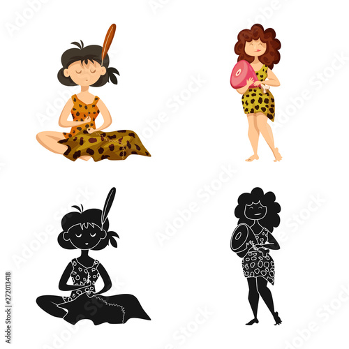 Isolated object of evolution  and prehistory sign. Collection of evolution  and development  vector icon for stock.