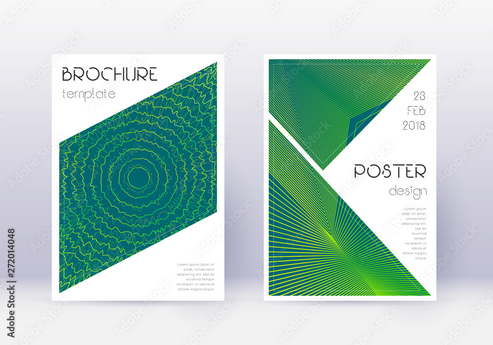 Fototapeta premium Triangle cover design template set.
