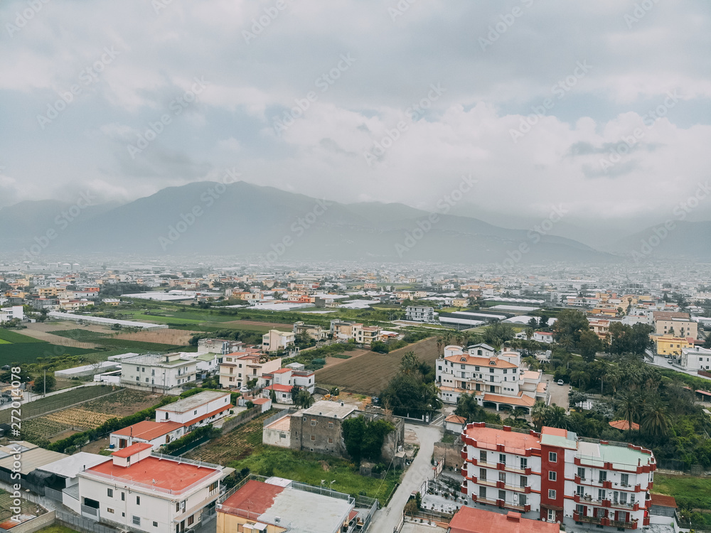 Fototapeta premium historical village at pompeii from the top view