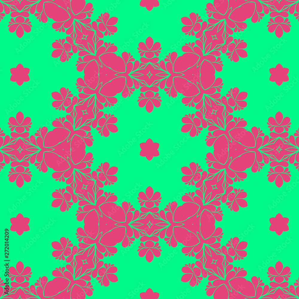 Floral beauty sprig pattern with pink and green color Floral beauty sprig pattern with pink and green color
