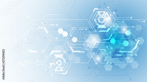abstract hexagon pattern tech sci fi innovative concept design background