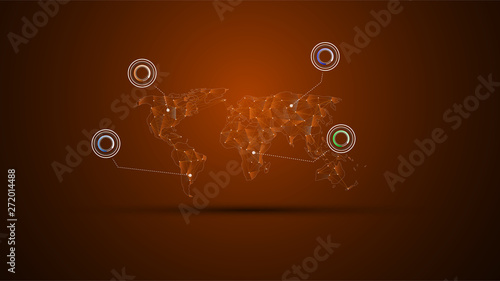 global connection infographic design concept template background