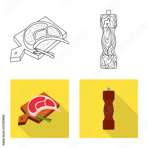 Vector illustration of cooking and sea sign. Set of cooking and baking   vector icon for stock.
