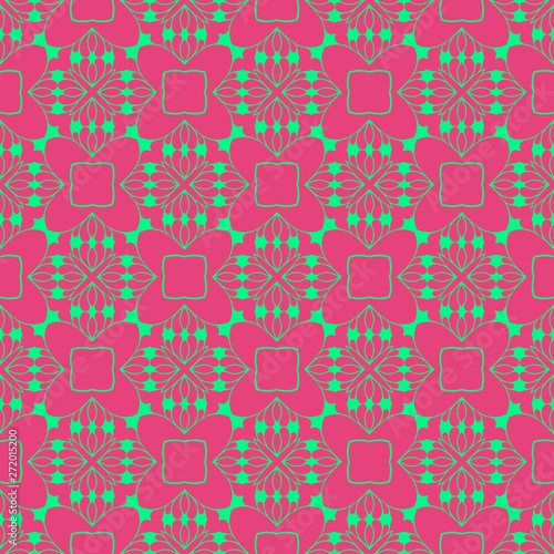 Pink and green beauty floral flat pattern cover design