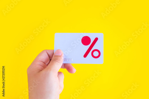 Discount card on yellow background