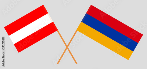 Armenia and Austria. Armenian and Austrian flags