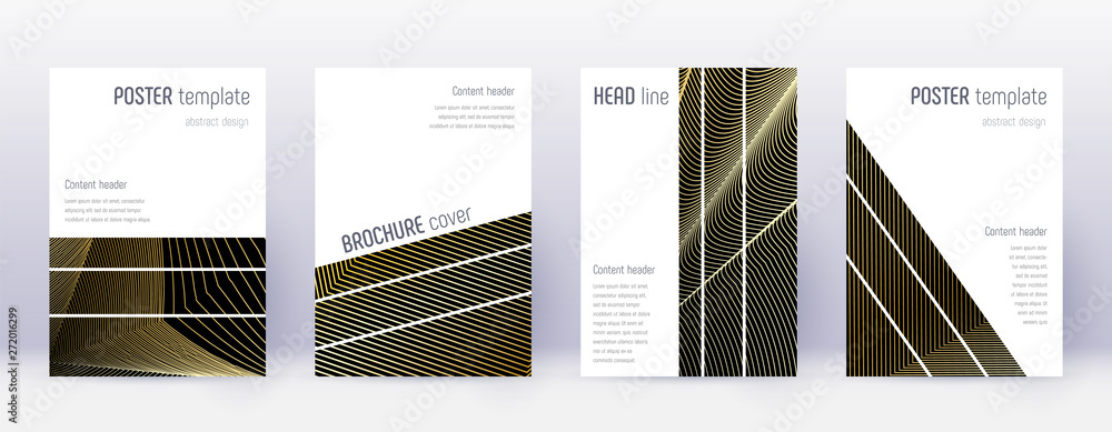 Geometric brochure design template set. 