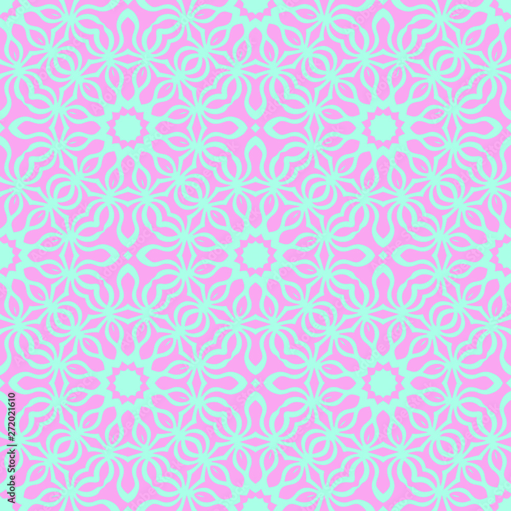 Blue pink beautiful pattern with floral element